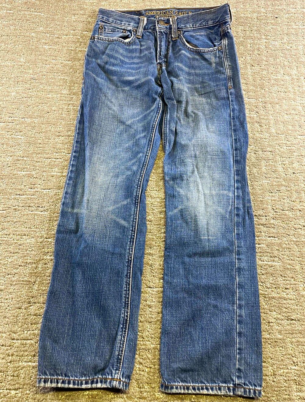 Men’s American Eagle Outfitters slim straight medium wash denim jeans 26x28